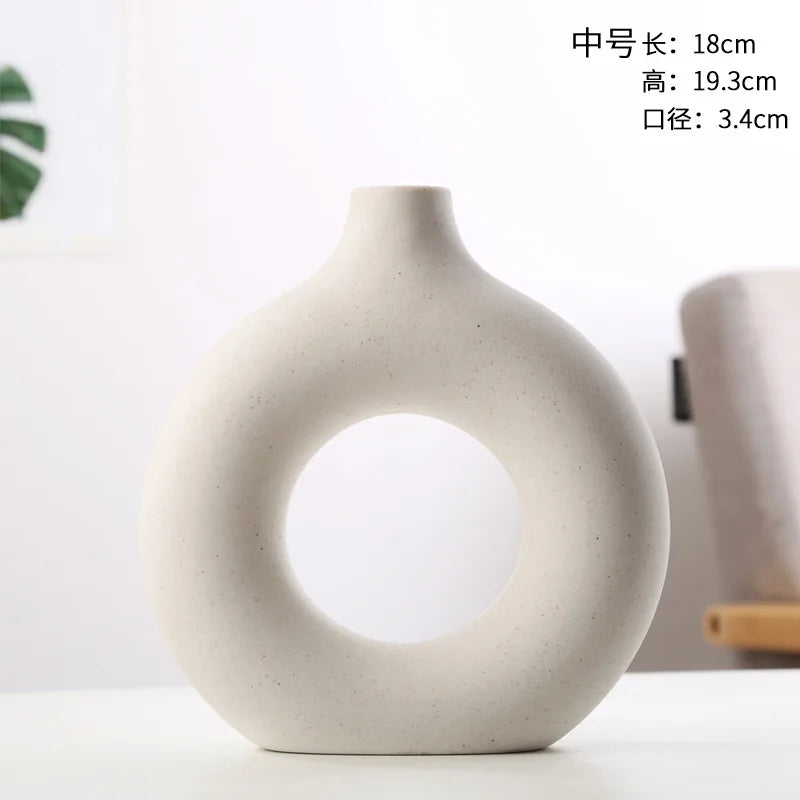 Nordic Circles Ceramic Florwer Vase