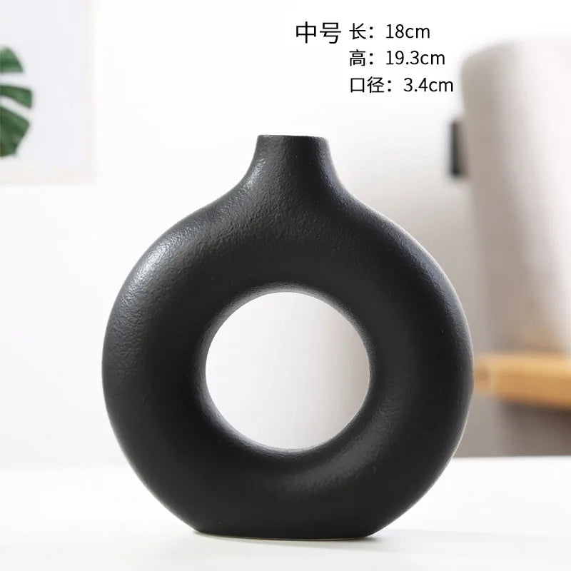 Nordic Circles Ceramic Florwer Vase