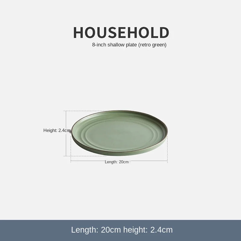 Modern Pure And Fresh Color Round Tableware Kitchen Plates