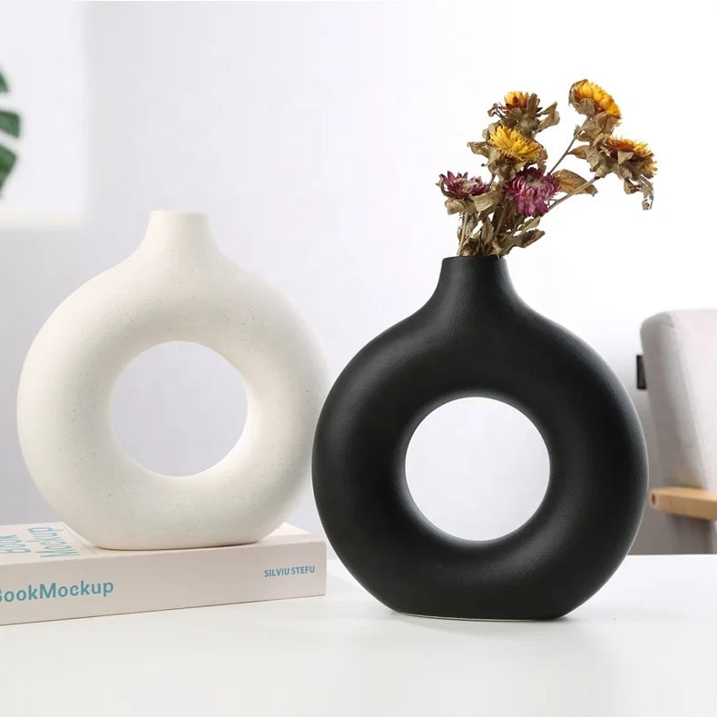 Nordic Circles Ceramic Florwer Vase