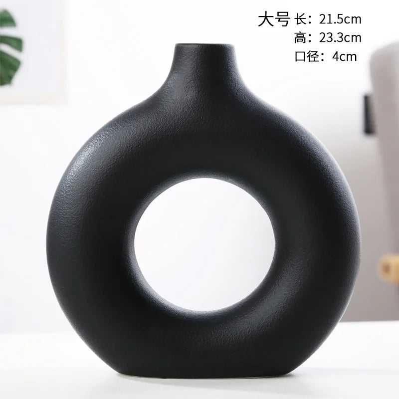 Nordic Circles Ceramic Florwer Vase