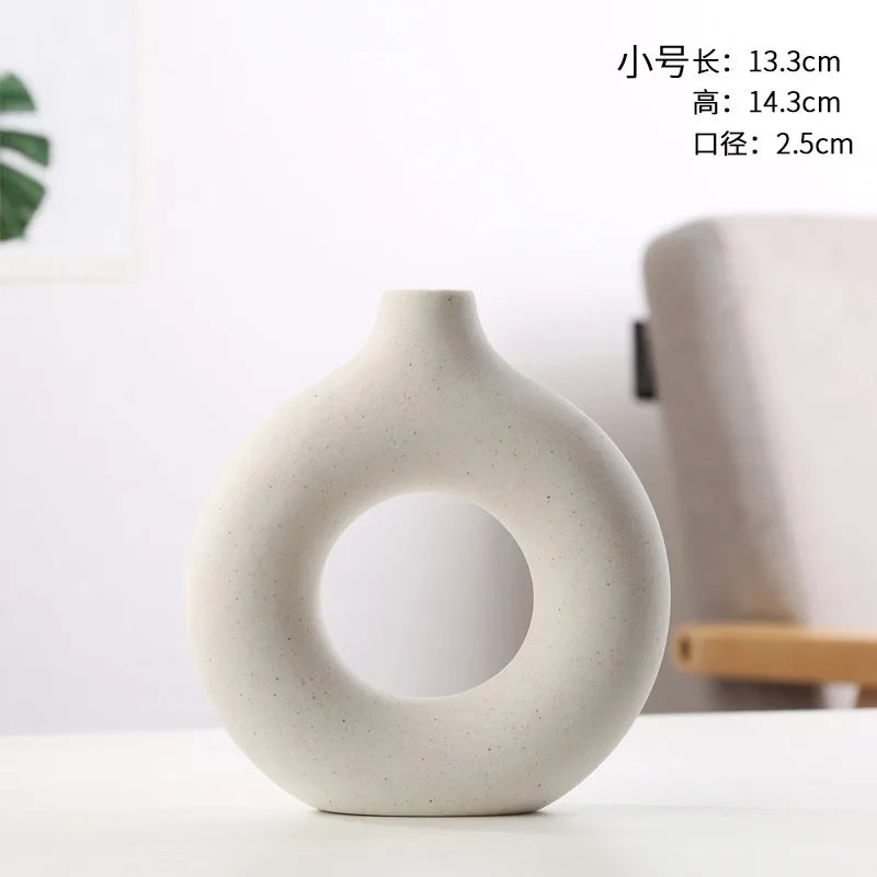 Nordic Circles Ceramic Florwer Vase