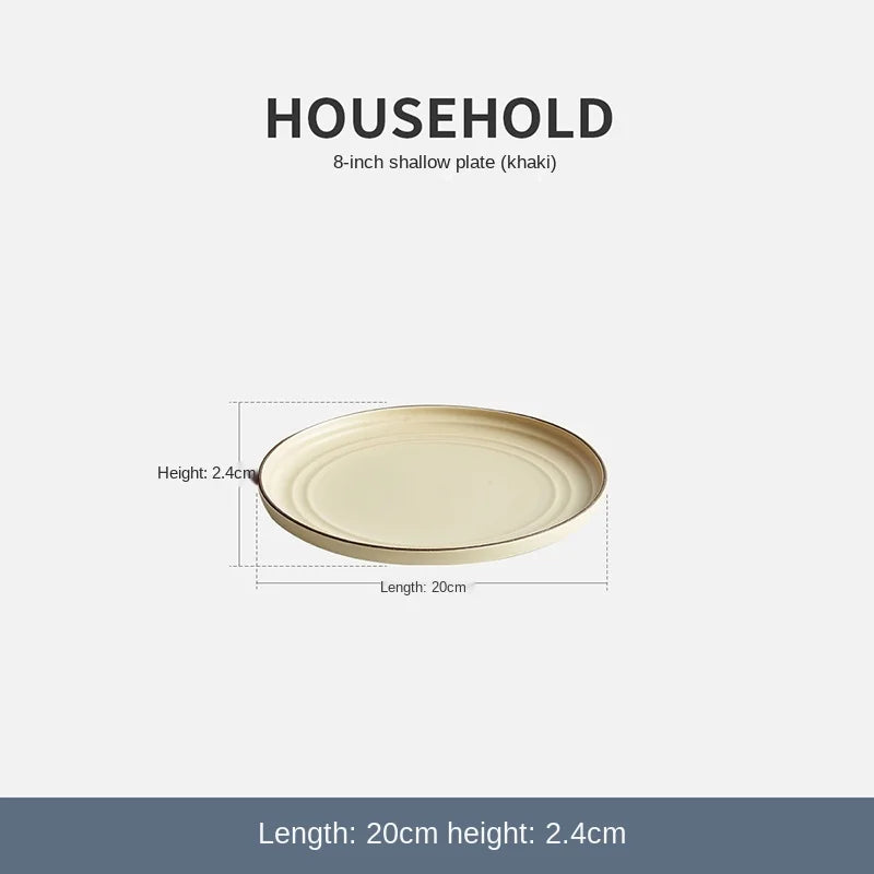 Modern Pure And Fresh Color Round Tableware Kitchen Plates